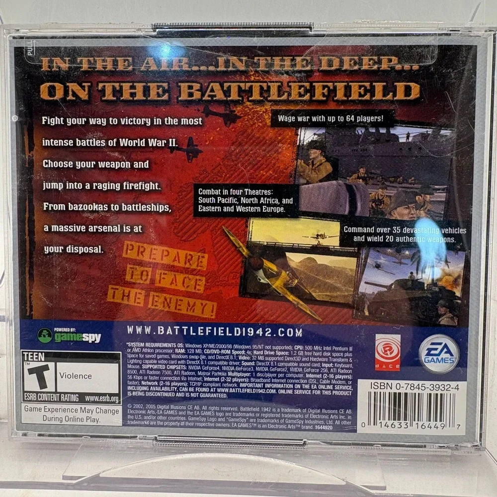 Battlefield 1942 PC CD-ROM Game EA Games DICE 2002 WWII Shooter Jewel Case